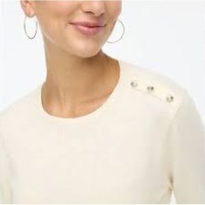 J. Crew Ruffle Rhinestone Sweater - Ivory